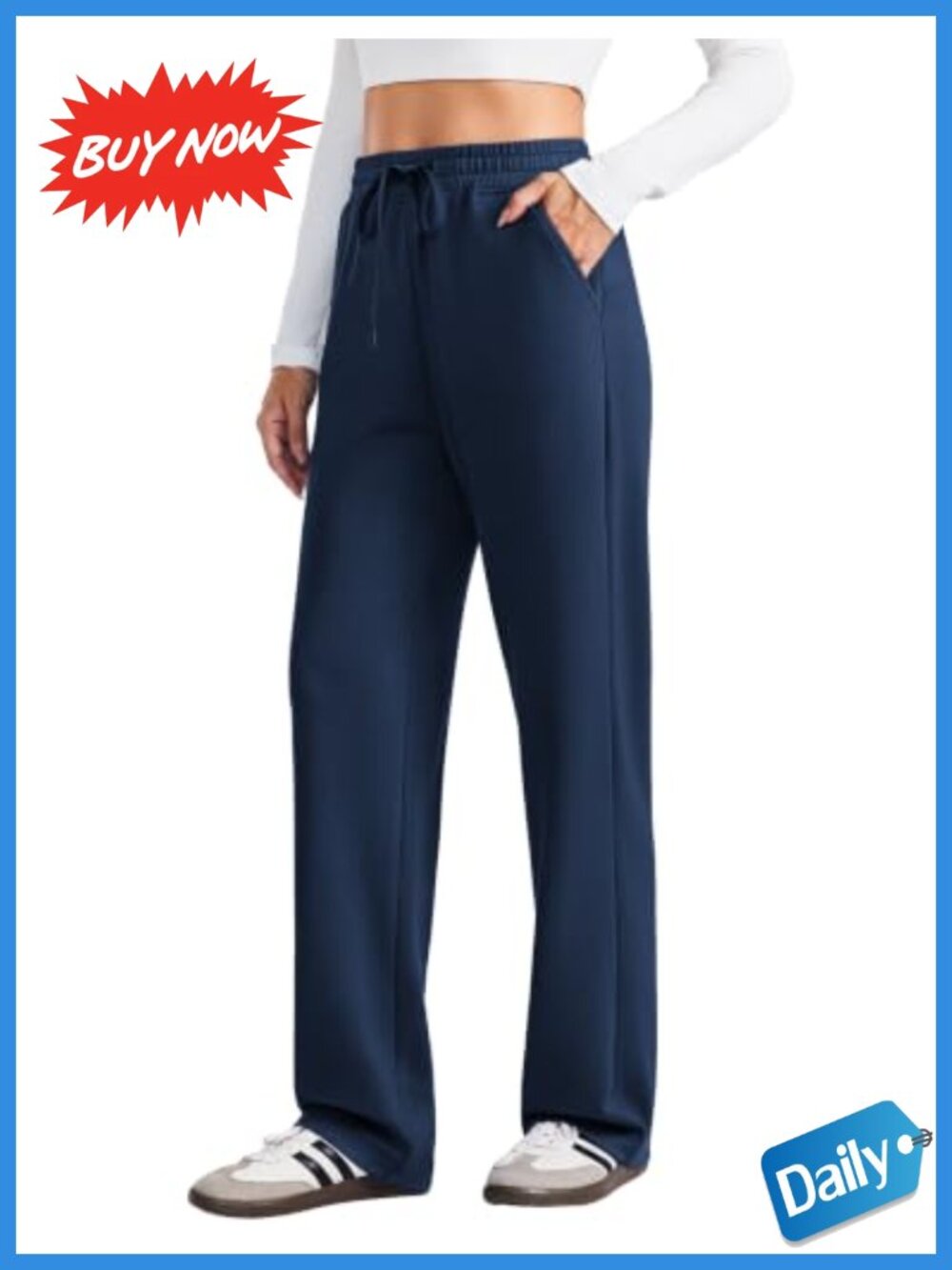 High Rise Straight Leg Sweatpants Drawstring Pockets Lounge Pants